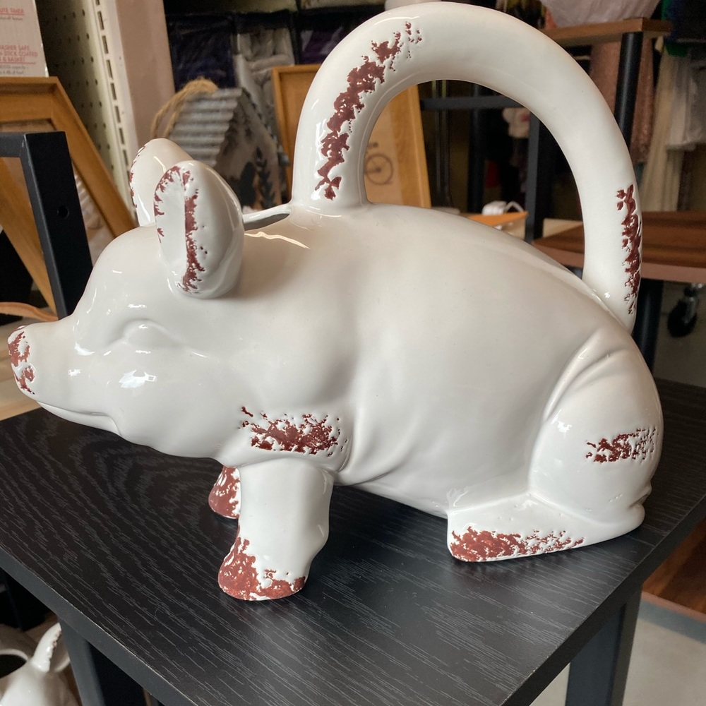 Pig or rooster porcelain watering vase